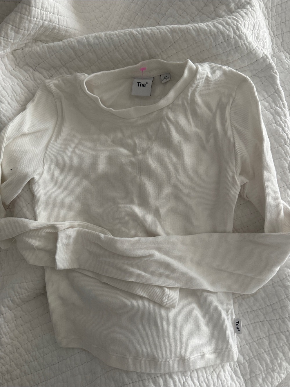 Aritzia TNA Women's Ribbed Crewneck Long-Sleeve Top
